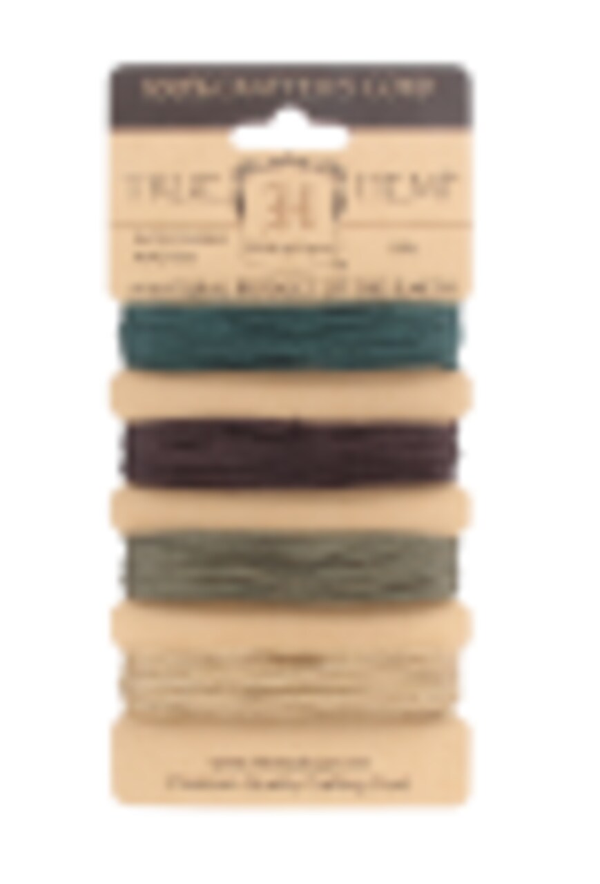 Hemptique 0.5mm #10 Hemp Cord Card Set Eco Friendly Sustainable Naturally Grown Jewelry Bracelet Making Paper Crafting Scrapbooking Bookbinding Mixed Media Crocheting Macrame Seasonal Holiday Gift Wrapping Outdoor Gardening